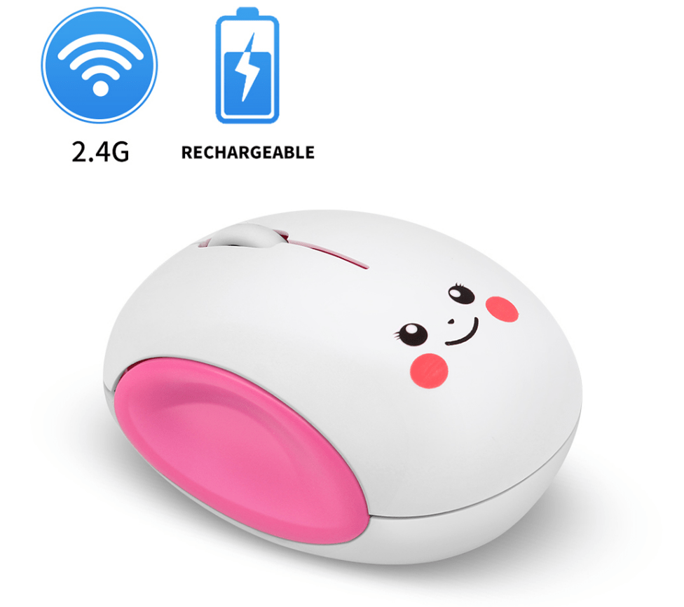 Delightful fully rechargeable wireless mouse suitable for Windows, Mac, Linux & Chromebook, perfect for adding a touch of cuteness to your workspace.
