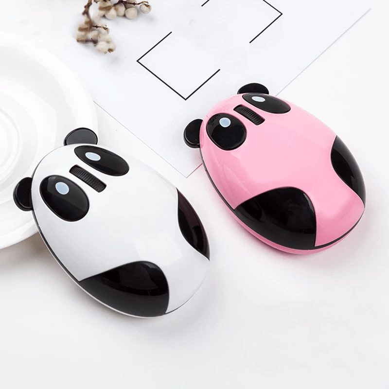 Cute Wireless Panda Computer Mouse in action, demonstrating its comfortable ergonomic grip and wireless 2.4GHz connectivity for seamless use.