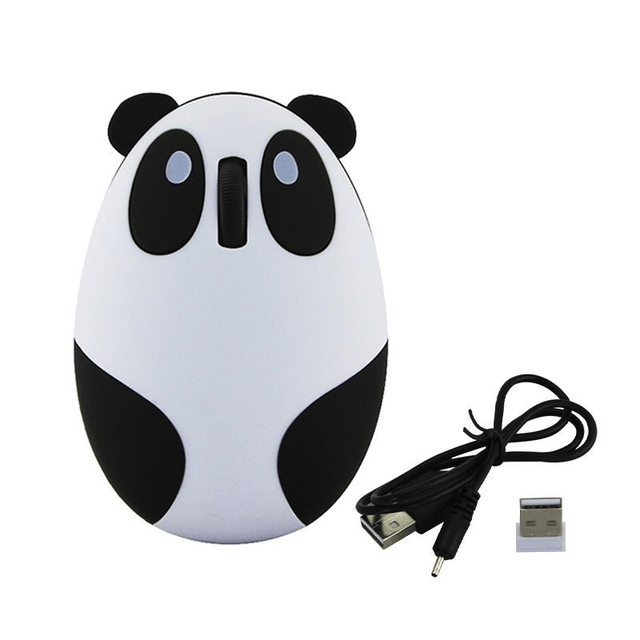 Cute Wireless Panda Computer Mouse showcasing the adorable panda design, perfect for animal lovers and enhances any desk setup.