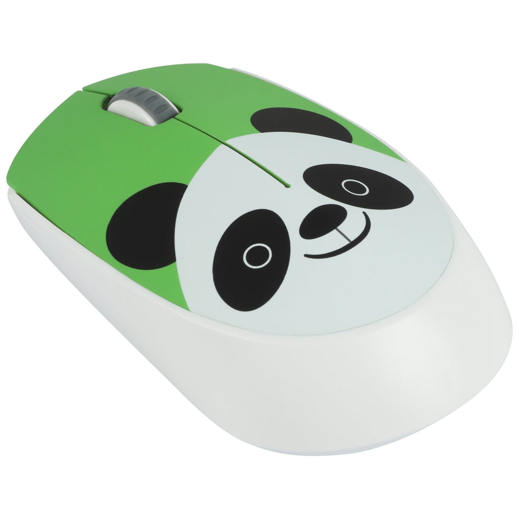 Hands using the Adorable Wireless Panda Face Computer Mouse - 2.4GHz, Ergonomic, USB Compatible with AA Battery on a desk.