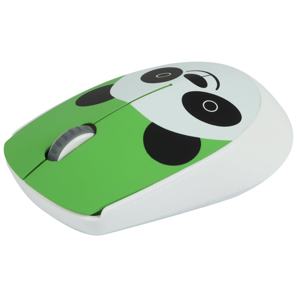 Close-up view of the cute panda face design on the Adorable Wireless Panda Face Computer Mouse - 2.4GHz, Ergonomic, USB Compatible with AA Battery.