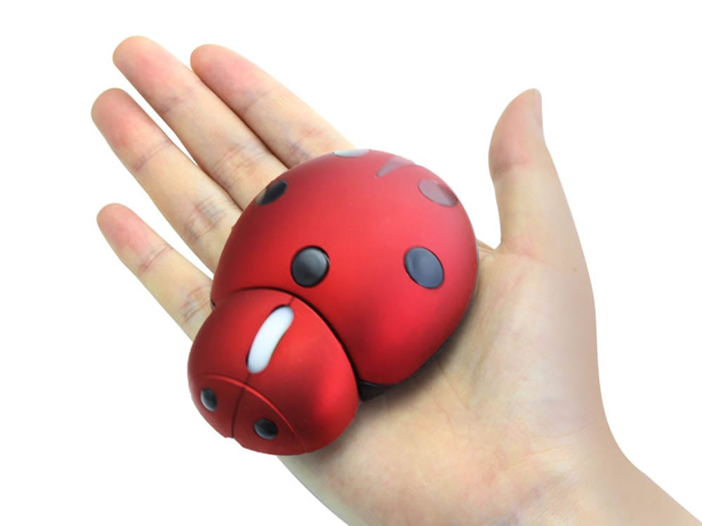 Dazzling blue Australian steelblue ladybird wireless computer mouse, 1200 DPI, ideal for Windows, Mac, and Linux users.