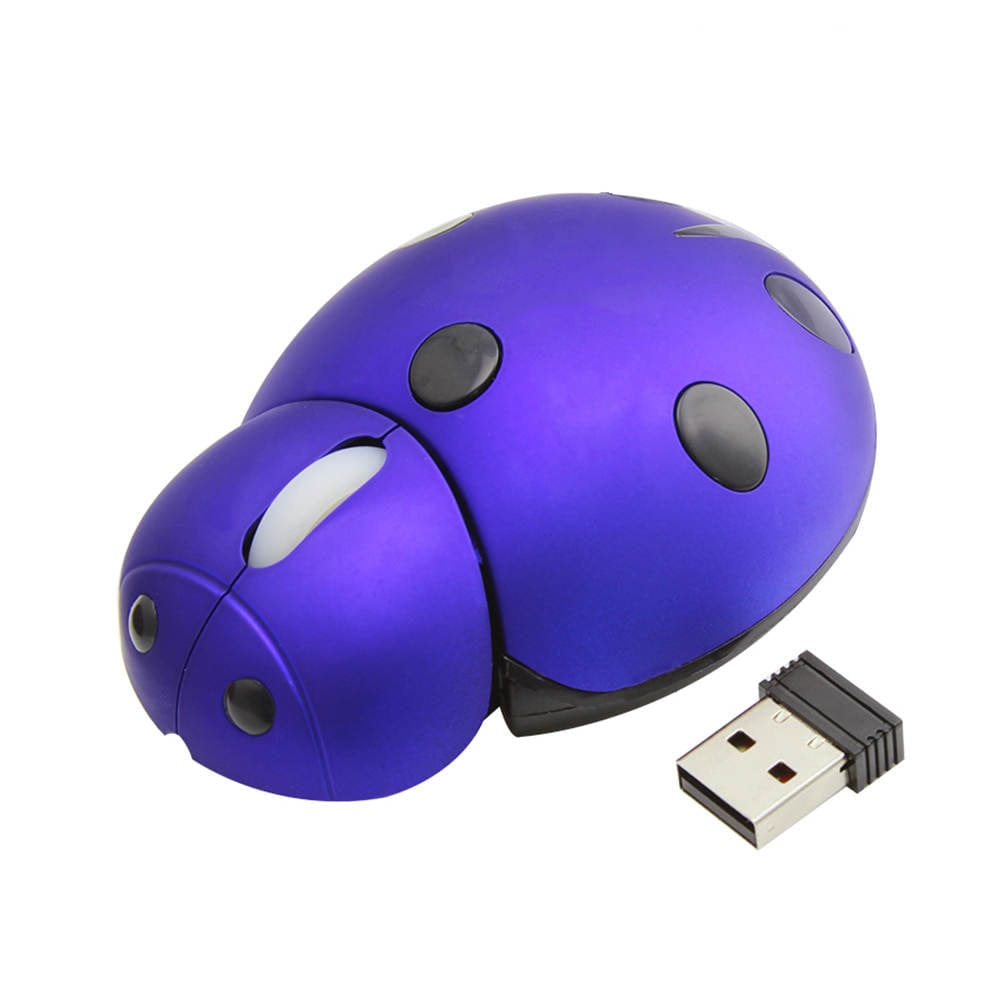 Cute Wireless Ladybird Computer Mouse with 1200 DPI, perfect for adding colour to your desk. Includes 1 x AAA battery.