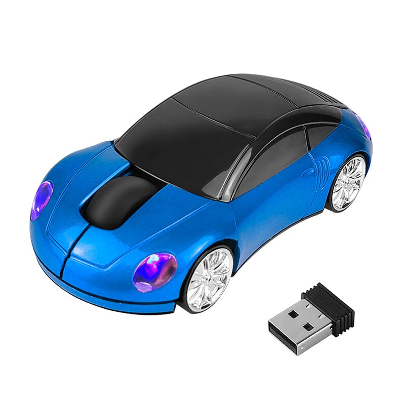 Wireless Sports Car Computer Mouse with attached USB dongle for seamless connectivity, 1000 DPI.