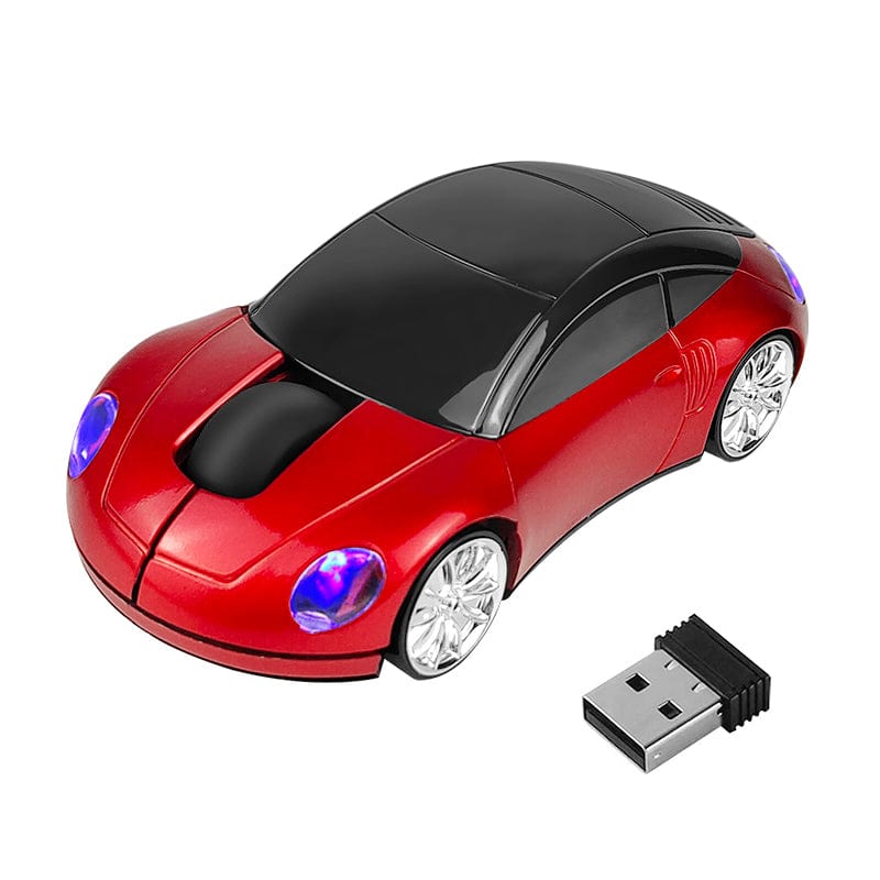 Wireless Sports Car Computer Mouse with 1000 DPI, Ergonomic Design featuring a sleek car design, perfect for car enthusiasts and compatible with multiple operating systems, includes 2 x AAA batteries.