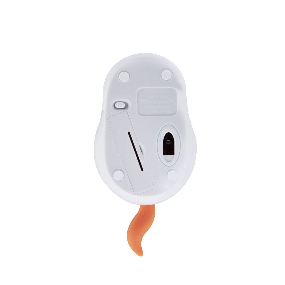 Fun Wireless Tail Computer Mouse with Curly Pig Tail, perfect for adding whimsy to your desk setup, compatible with Windows, Mac, and Linux.