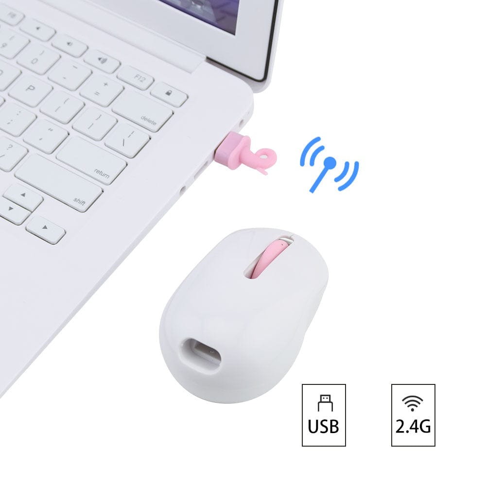 Fun Wireless Tail Computer Mouse with Bushy Fox Tail, perfect gift for quirky tech lovers.