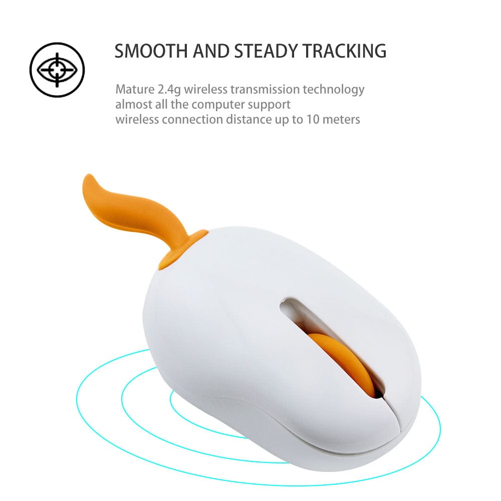 Wireless Tail Computer Mouse with a Curly Pig Tail, ergonomic design for comfortable use with Windows, Mac, and Linux devices.