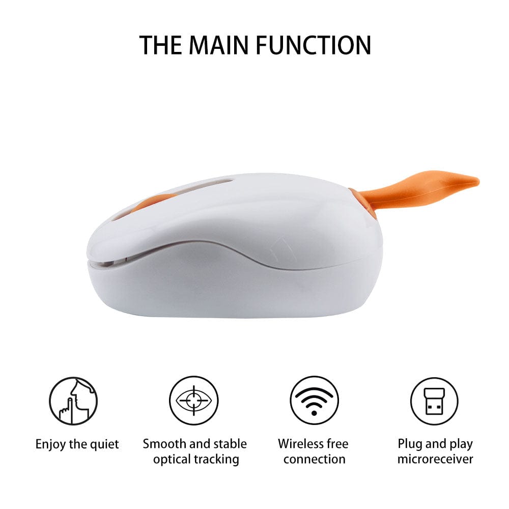 Fun Wireless Tail Computer Mouse with Curly Pig Tail for Windows, Mac, Linux - A playful design adding humour to your workspace.
