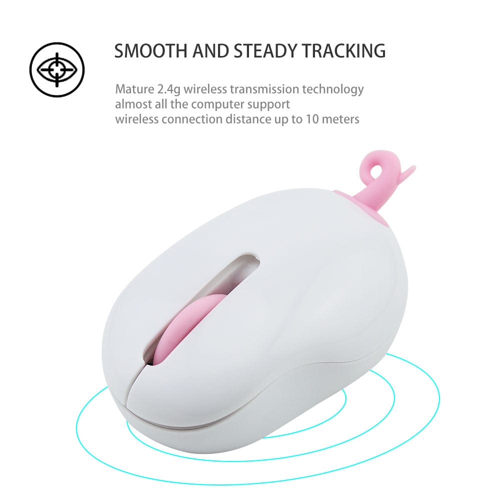 Fun Wireless Tail Computer Mouse with Curly Pig Tail – Quirky design adding humour to your workspace.