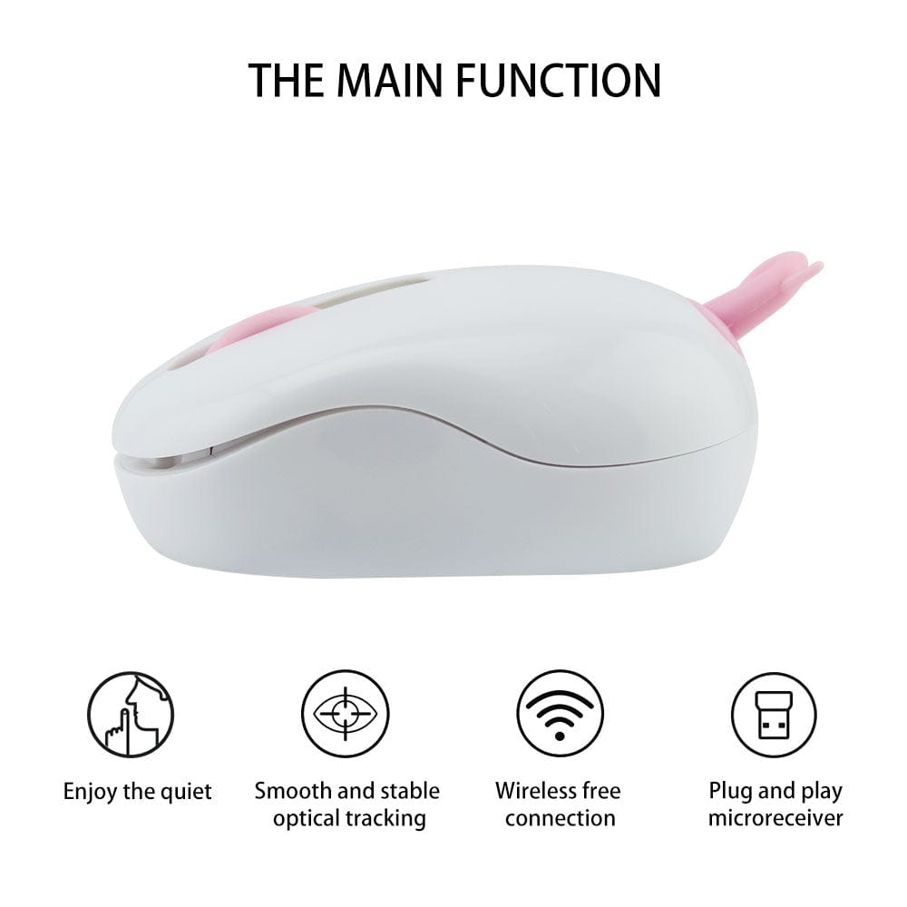 Packaging of the Fun Wireless Tail Computer Mouse, including details on compatibility with Windows, Mac, Linux, and Chromebook.