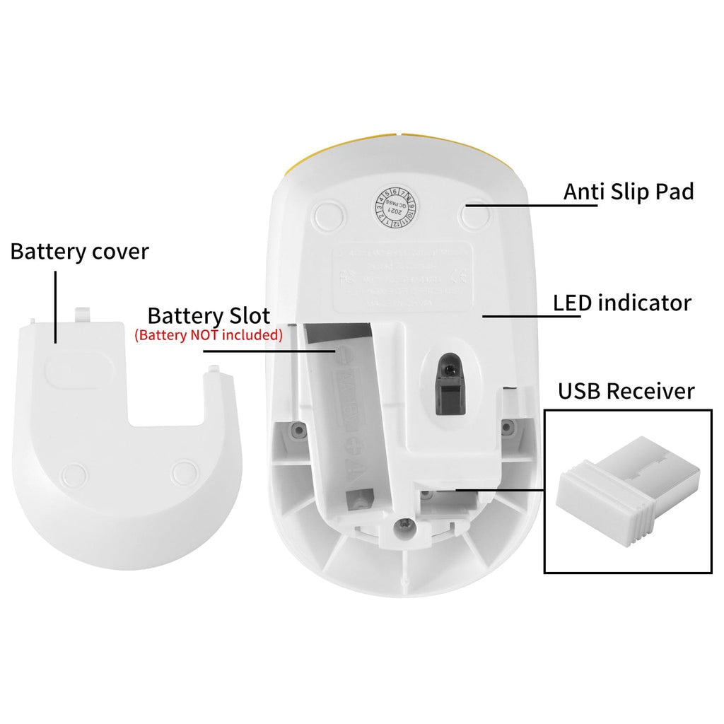 Cute Wireless Tiger Face Computer Mouse - 2.4GHz, Ergonomic Design, Compatible with Mac & Windows, showcasing a playful tiger design with a smiling face.