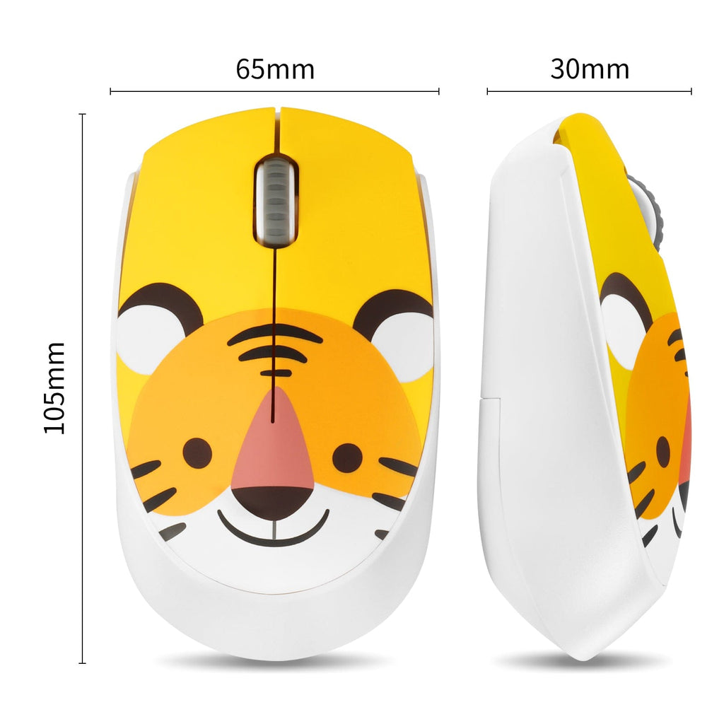Cute Wireless Tiger Face Computer Mouse in vibrant colours, ideal for students and professionals who love unique and fun gadgets.