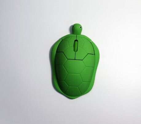 Close-up of the Fun Wireless Turtle Mouse showcasing its unique turtle shape and smooth surface for comfortable use.